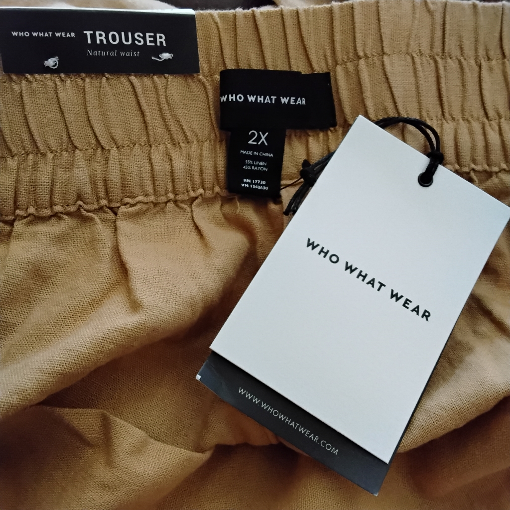 Nwt Who What Wear Tan Linen Wide Leg Trousers Plus Size 2x High Rise Coastal — image 4 of 4
